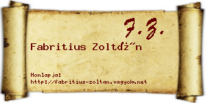 Fabritius Zoltán névjegykártya