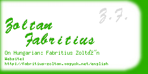 zoltan fabritius business card